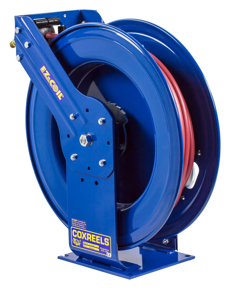 EZ-TSH-475 by Coxreels | EZ-T Series | 300 PSI EZ-Coil Safety Spring Driven Hose Reel for Air & Water | 1/2" Hose ID, 1/2" FNPT Inlet x 1/2" MNPT Hose End | Steel | 75ft PVC Hose Included