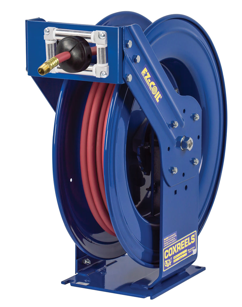 EZ-TSH-535 by Coxreels | EZ-T Series | 300 PSI EZ-Coil Safety Spring Driven Hose Reel for Air & Water | 3/4" Hose ID, 3/4" FNPT Inlet x 3/4" MNPT Hose End | Steel | 35ft PVC Hose Included