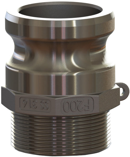 F-SS-100 by Campbell Fittings | Standard Cobra Cam & Groove Coupling | Type F | 1" Adapter x 1" Male NPT Thread | 304 Stainless Steel