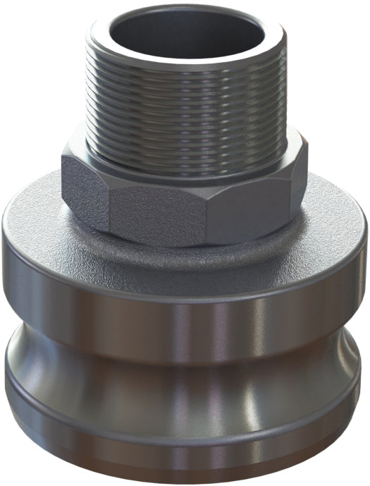 F-AL-3015 by Campbell Fittings | Standard Cam & Groove | Jump Size F | 3" Adapter x 1-1/2" Male NPT Thread | Straight | Aluminum