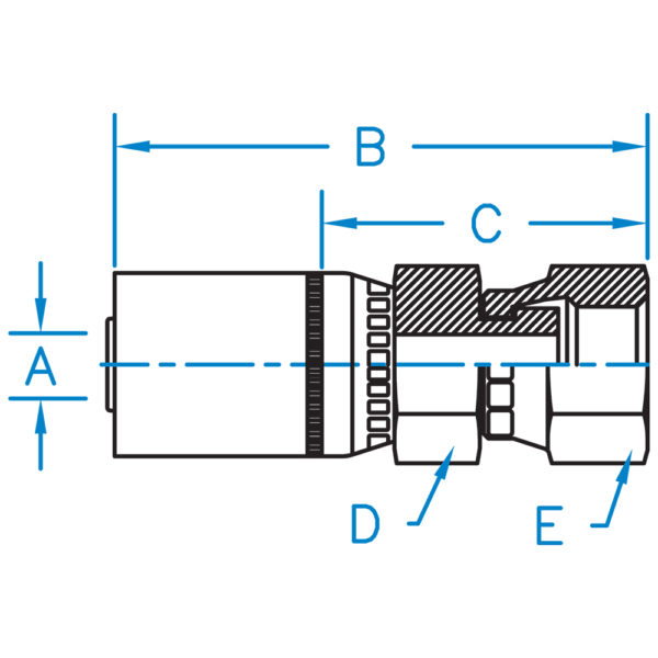 F-BFPX-08-08 by Kurt Hydraulics | British Flat Face Seat Female | Swivel | for 1/2" Hose ID