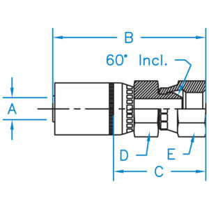 F-BSPX-12-16 by Kurt Hydraulics | Jump Size | Female British Standard Pipe 60 Degree Cone | Swivel | for 3/4" Hose ID