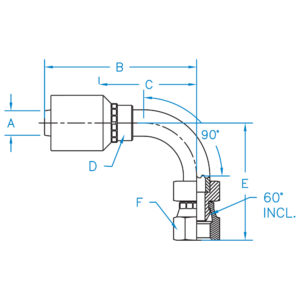 F-BSPX90-10-10-W by Kurt Hydraulics | Female British Standard Pipe 60 Degree Cone | 90 Degree Tube | Swivel | for 5/8" Hose ID