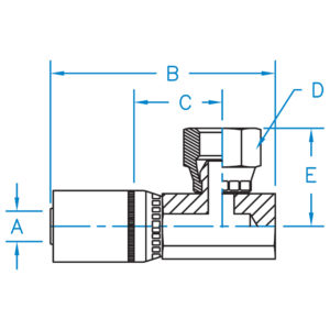 F-BSPX90B-04-04 by Kurt Hydraulics | Female British Standard Pipe 60 Degree Cone | 90 Degree | Block Style | Swivel | for 1/4" Hose ID