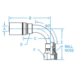 F-DINHX90-08-24 by Kurt Hydraulics | Female DIN Heavy Universal Seat | 90 Degree Tube | Swivel | for 1/2" Hose ID