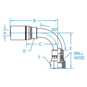 F-DINLX90-10-26 by Kurt Hydraulics | Female DIN Light Universal Seat | 90 Degree Tube | Swivel | for 5/8" Hose ID
