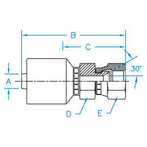 F-JISX-16-16-W by Kurt Hydraulics | Female JIS 30 Degree | Swivel | for 1" Hose ID