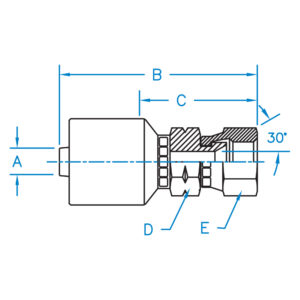 F-KOMX-12-30-W by Kurt Hydraulics | Jump Size | Female Komatsu JIS 30 Degree | Swivel | for 3/4" Hose ID