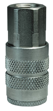 2FF2-S by Dixon Valve | Pneumatic Quick Disconnect Coupling | F-Series | 1/4" Female NPTF x 1/4" Manual Industrial Interchange | Socket | Nitrile Seal | 303 Stainless Steel