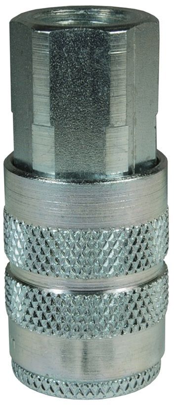 4FF6 by Dixon Valve | Pneumatic Quick Disconnect Coupling | F-Series / J-Series | 3/4" Female NPTF x 1/2" Manual Industrial Interchange | Socket | Nitrile Seal | Steel