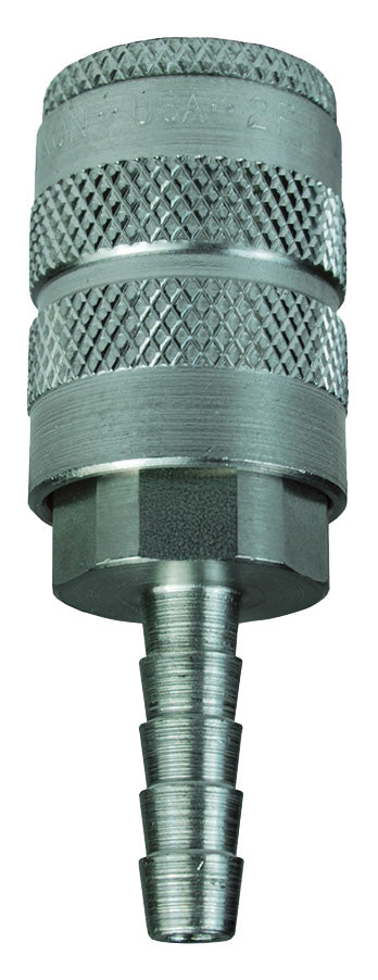 4FS4-S by Dixon Valve | Pneumatic Quick Disconnect Coupling | F-Series | Hose Barb | 1/2" Hose Barb x 1/2" Manual Industrial Interchange | Socket | Nitrile Seal | 303 Stainless Steel