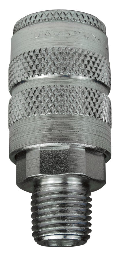 2FM2 by Dixon Valve | Pneumatic Quick Disconnect Coupling | F-Series | 1/4" Male NPTF x 1/4" Manual Industrial Interchange | Socket | Nitrile Seal | Steel