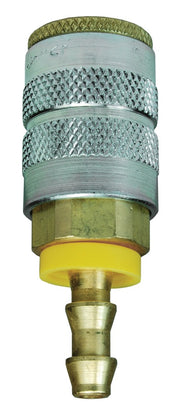 2FB3-B by Dixon Valve | Pneumatic Quick Disconnect Coupling | F-Series | Push-Loc Hose Barb | 3/8" Hose ID x 1/4" Manual Industrial Interchange | Socket | Nitrile Seal | Brass