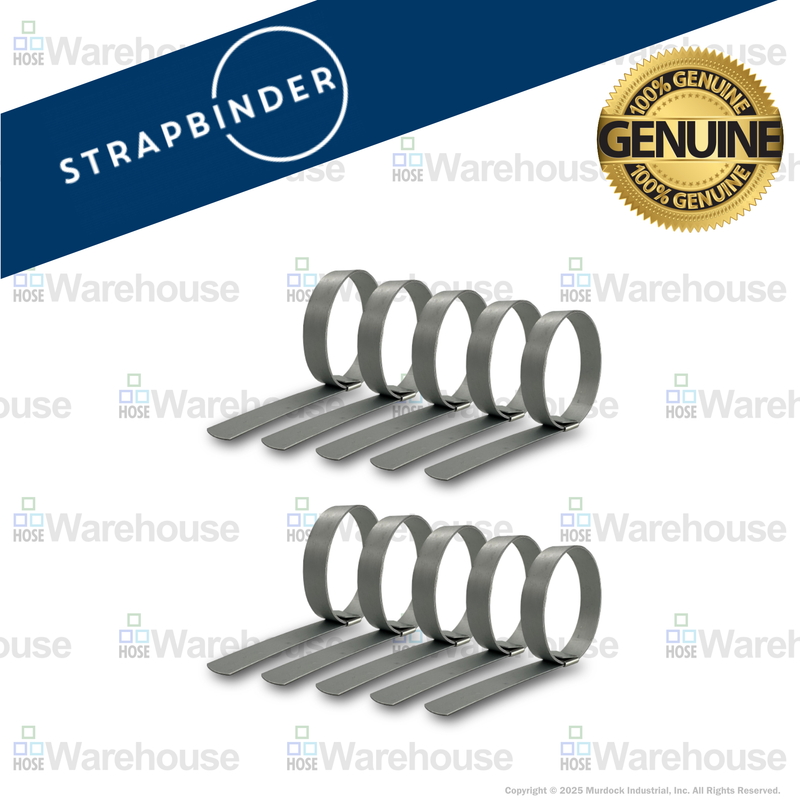 HBCP10 by Strapbinder | Center Punch Clamp | 2-1/2" ID | 5/8" Width | .027" Thickness | Galvanized Carbon Steel | Box of 50