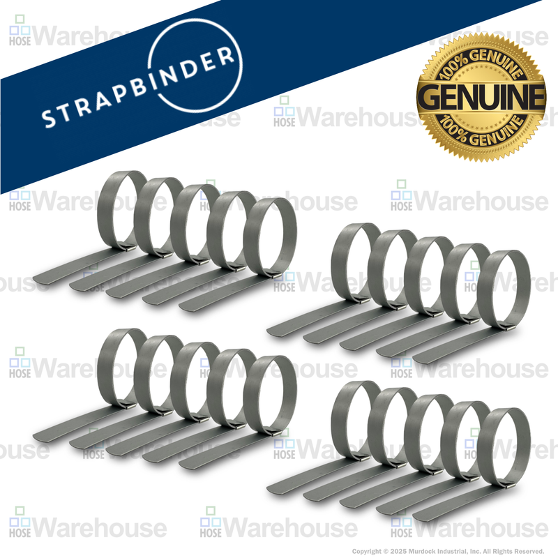 HBCP9 by Strapbinder | Center Punch Clamp | 2-1/4" ID | 5/8" Width | .027" Thickness | Galvanized Carbon Steel | Box of 100