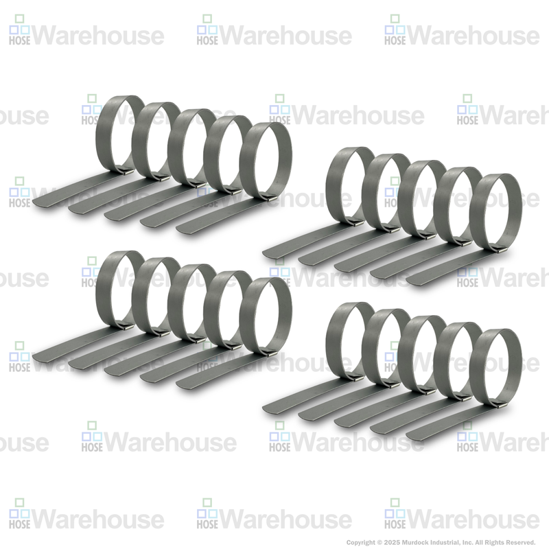 HBCP8 by Strapbinder | Center Punch Clamp | 2" ID | 5/8" Width | .027" Thickness | Galvanized Carbon Steel | Box of 100