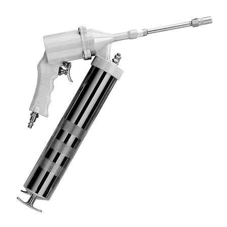 F100 by Alemite | Pneumatic Gun | 6000 PSI | 16oz Cylinder Capacity | 3 Way Loading | Inlet: 100 PSI | Includes: Rigid Extension and Coupler