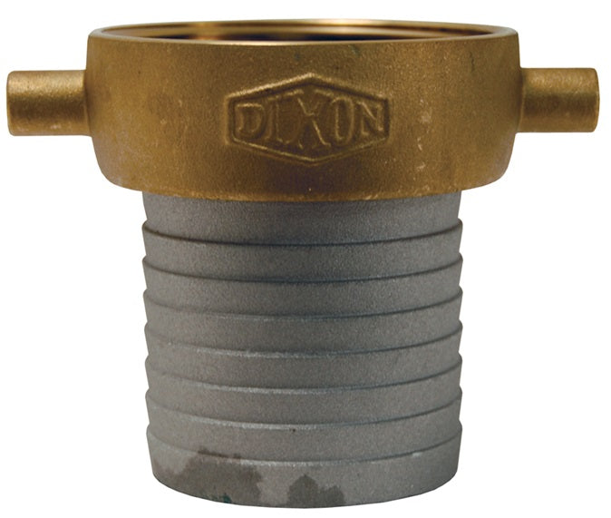 FAB150N by Dixon Valve | King Short Shank Suction Hose Coupling | Female Fitting | 1-1/2" Female NST(NH) x 1-1/2" Hose ID | Aluminum Shank | Brass Nut