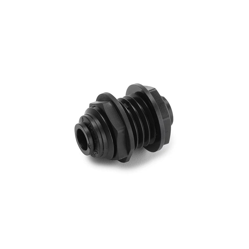 FB4BU4-HBLK by Parker | TrueSeal™ Bulkhead Union | 1/4" Push-to-Connect | 1.50" Length | Straight | Black | Kynar®