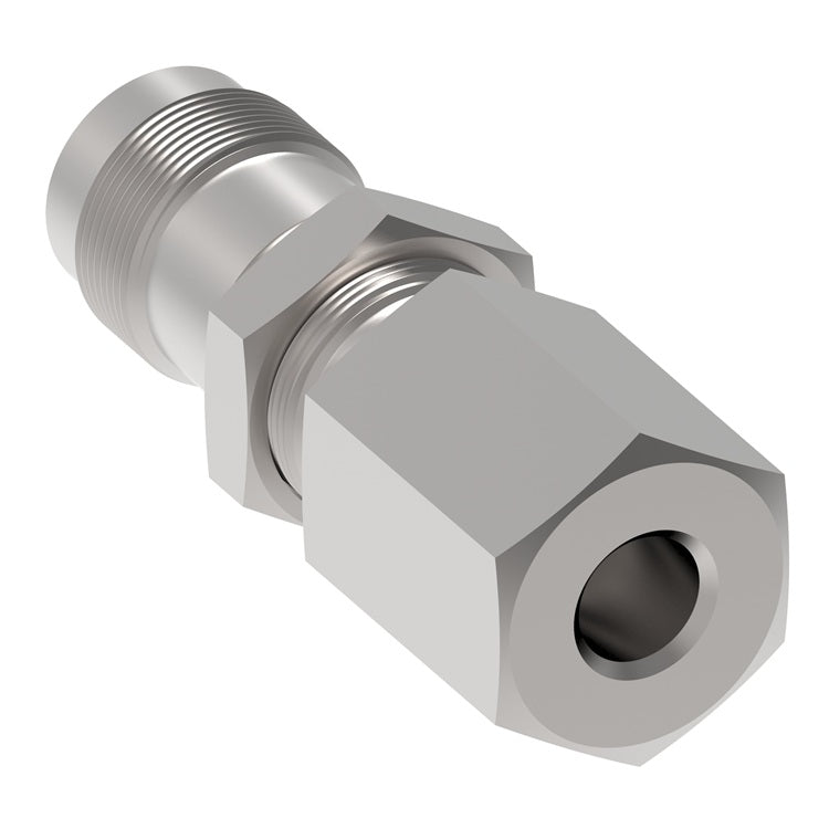 FBM2824 (FCM2824) Eaton Aeroquip® -12 Male AN Bulkhead x 3/4" Female Pipe Straight Adapter - Steel