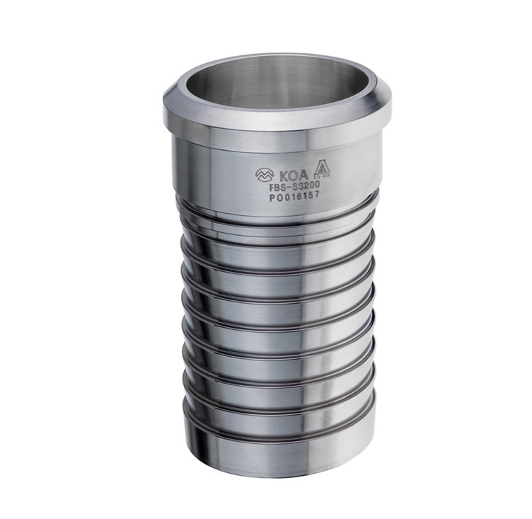 FBS-SS200 by Kuriyama | FBS-SS Series | Sanitary Crimp Hose Fitting | 2" Female Bevel Seat End x 2" Hose Barb | 316 Stainless Steel