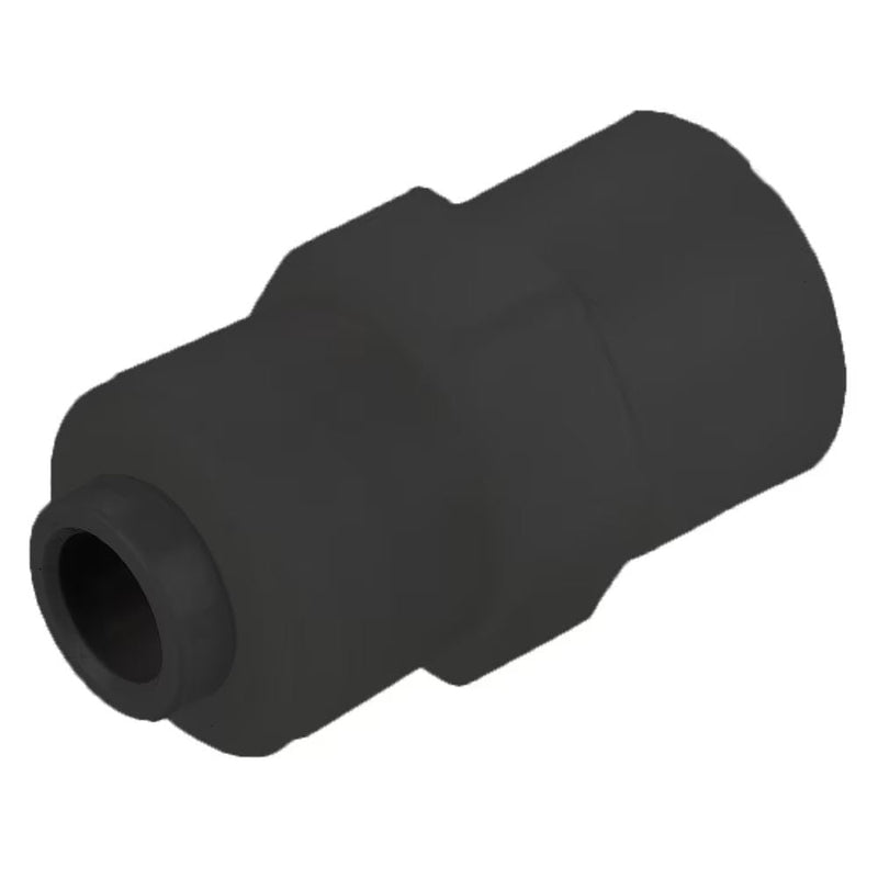 FB4FF4-HBLK by Parker | TrueSeal™ Threaded Fittings | 1/4" Female 45° Flare Connector x 7/16-20" UNS-2B Thread | 1.32" Length | Straight | Black | Kynar®