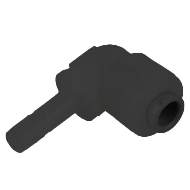 FB6TEU4-HBLK by Parker | TrueSeal™ Plug-In Fittings | 3/8" Push-to-Connect x 1/4" Tube Stem | 90° Elbow | Black | Kynar®