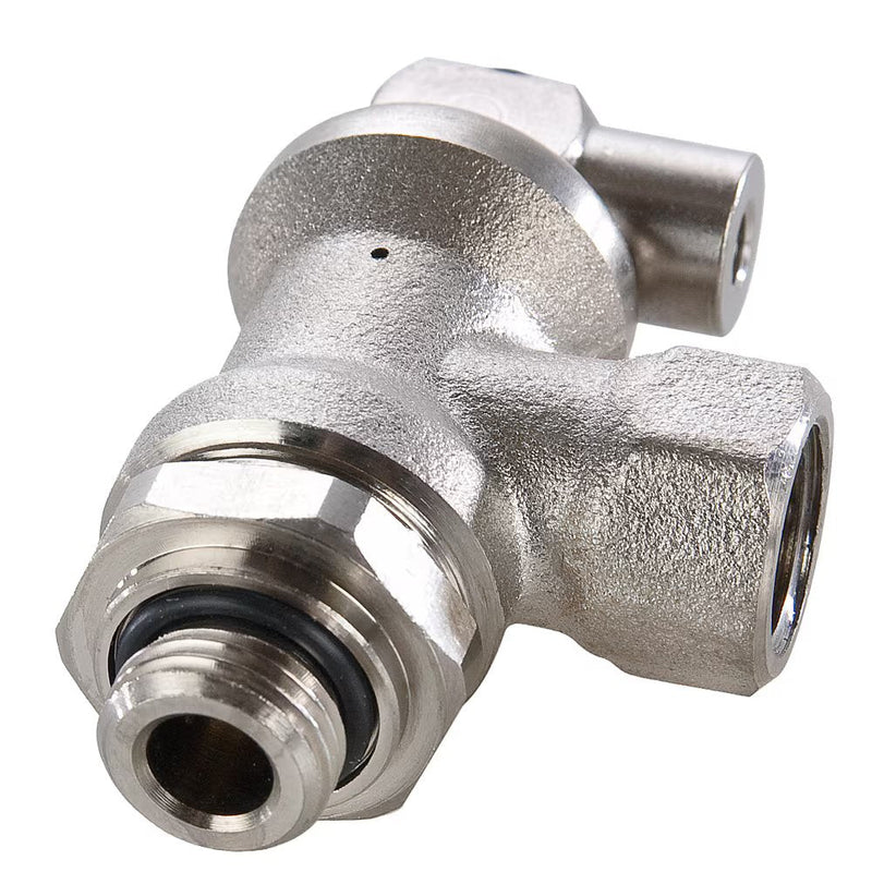 FC608-4G-4G by Parker | Threaded Port Lock Out Valve | 1/4" Male BSPP Thread x 1/4" Female BSPP Thread | 53 mm Length | Multi-Plane Swivel | Brass