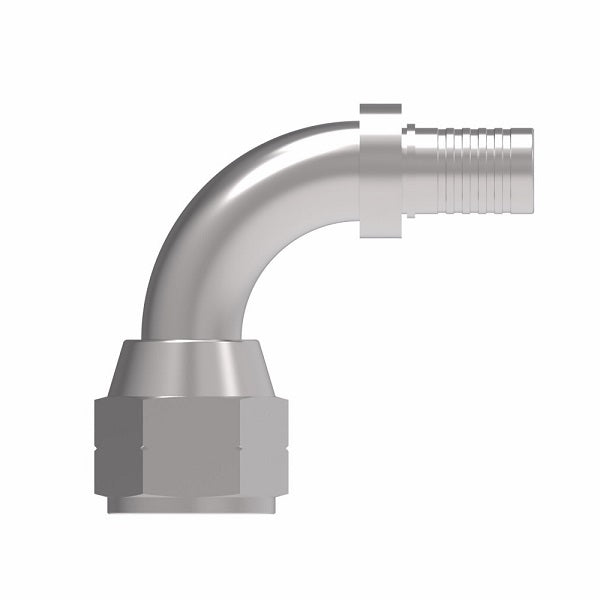 FC6217-1212S Aeroquip by Danfoss | Female SAE 45° Swivel 90° Elbow PTFE Crimp Fitting | FC Series | Nipple Assembly | -12 Female SAE 45° Swivel x -12 Hose Barb | Steel