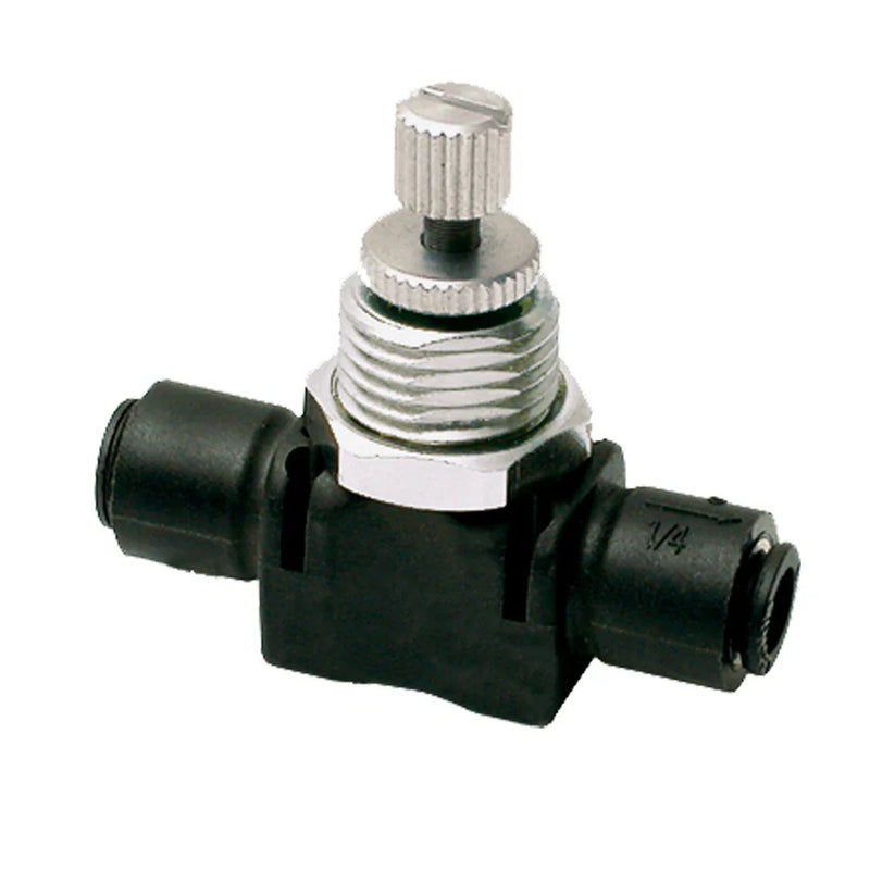FCPM832-8M by Parker | In-Line Panel Mountable Flow Control | 8 mm Push-to-Connect x 8 mm Push-to-Connect | 60.5 mm Length | Straight | Glass-Reinforced Nylon | Pack of 5