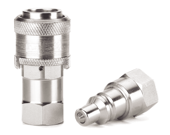 FD35-1000-06-06 Hansen® by Danfoss | Quick Disconnect Coupling | FD35 Series | 3/8" Female NPT x 3/8" High Pressure Ball Latch | Complete Plug and Socket Set | FKM Seal | Valved | Steel