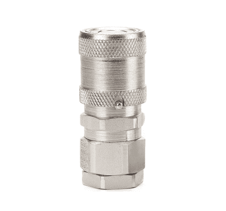 FD49-1001-08-06 Hansen® by Danfoss | Quick Disconnect Coupling | FD49 Series | 1/2" Female NPT x 3/8" NFPA T3.20.15 HTMA Interchange | Socket | Valved | Buna-N Seal | Steel