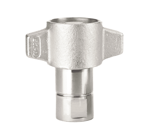 FD86-1010-16-16 Hansen® by Danfoss | Quick Disconnect Coupling | FD86 Series | 1" Female SAE O-Ring Boss x 1" Thread to Connect 5,000 psi Dry Break High Impulse (Wing Nut) | Socket | NBR Seal | Steel