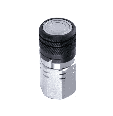 6FFS25 Hansen® by Danfoss | Quick Disconnect Coupling | FF Series | 1/4" Female NPT x 1/4" ISO 16028 Flat Face | Socket | NBR+AU Seal | Steel