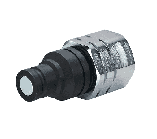 10FFPCUP50 Hansen® by Danfoss | Quick Disconnect Coupling | FFCUP Series | 1/2" Female NPT x 3/8" ISO 16028 Connect Under Pressure Flat Face | Plug | NBR+AU Seal | Steel