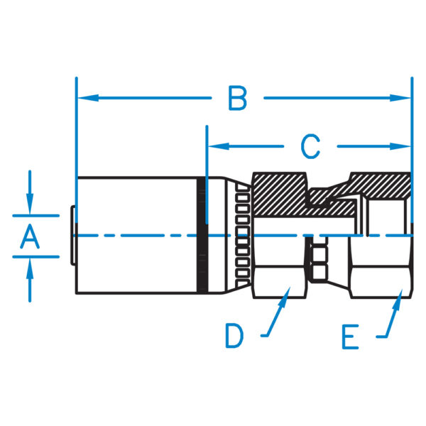 FFX-04-04-SST by Kurt Hydraulics | Female O-Ring Face Seal | Swivel | PTFE Coupling | for 1/4" Hose ID