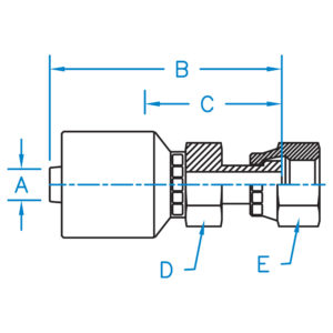 FFX-08-12-W by Kurt Hydraulics | Jump Size | Female O-Ring Face Seal | Swivel | for 1/2" Hose ID