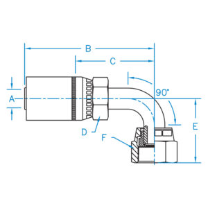 FFX90-12-10 by Kurt Hydraulics | Jump Size | Female O-Ring Face Seal | 90 Degree Tube | Swivel | for 3/4" Hose ID