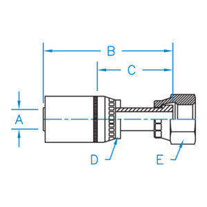 FFXT-10-12 by Kurt Hydraulics | Jump Size | Female O-Ring Face Seal | Swivel Long | for 5/8" Hose ID