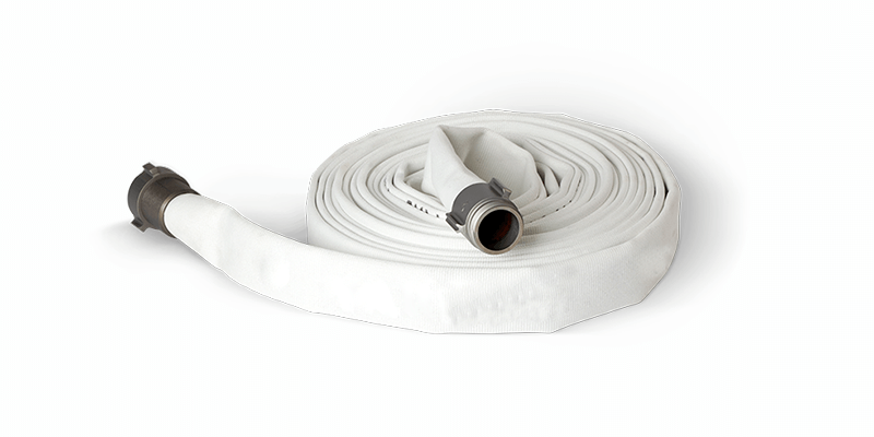 ISJ25X25W25N by Snap-Tite | ISJ Series | Single Jacket Hose Assembly | 2-1/2" Hose I.D. | 2-1/2" Male NH x 2-1/2" Female NH Couplings | 250 PSI | White | 25ft Length