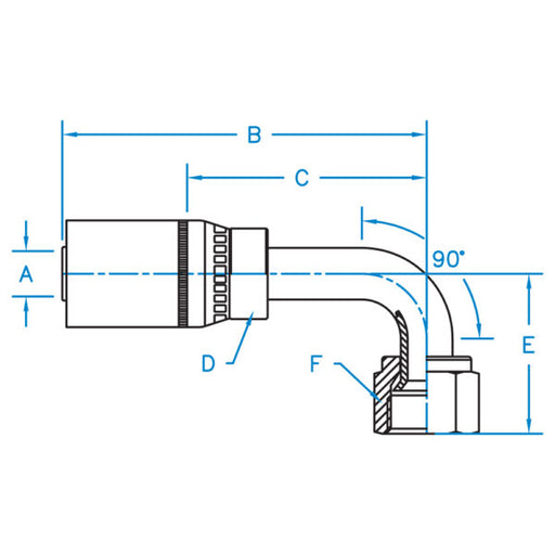 FJX90-08-10-SST by Kurt Hydraulics | Jump Size | Female JIC | 90° Elbow | Swivel | PTFE Coupling | for 1/2" Hose ID