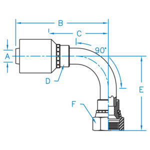 FJX90-32-32-W by Kurt Hydraulics | Female 37 Degree JIC | 90 Degree | Swivel | for 2" Hose ID