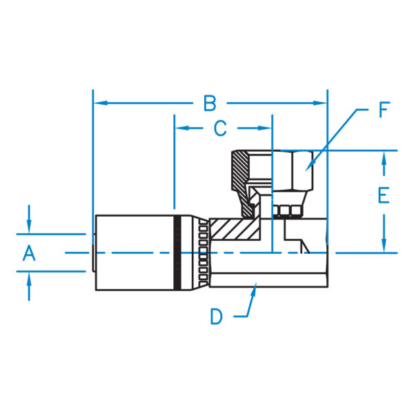 FJX90B-06-06 by Kurt Hydraulics | Female JIC | 90° Elbow | Swivel | Block Style | for 3/8" Hose ID