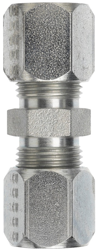 FLC2403-06 by Dixon Valve | Flareless Bite Type Fitting | Tube Union | 3/8" Male Tube x 3/8" Male Tube | Steel