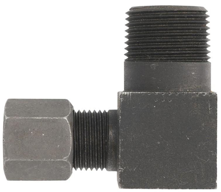 FLC2501-08-06 by Dixon Valve | Flareless Bite Type Fitting | 90° Elbow | 1/2" Male Tube x 3/8" Male NPTF | Steel