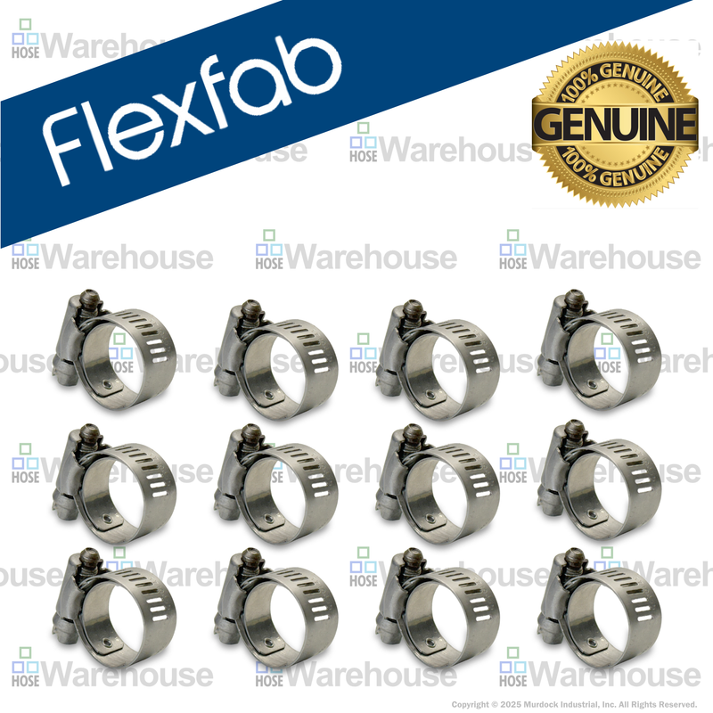 FLX2582-0006 by FlexFab | Series 2582 | Lined Worm Gear Clamps | 0.50" Min Dia | 0.88" Max Dia | 10 Per pack