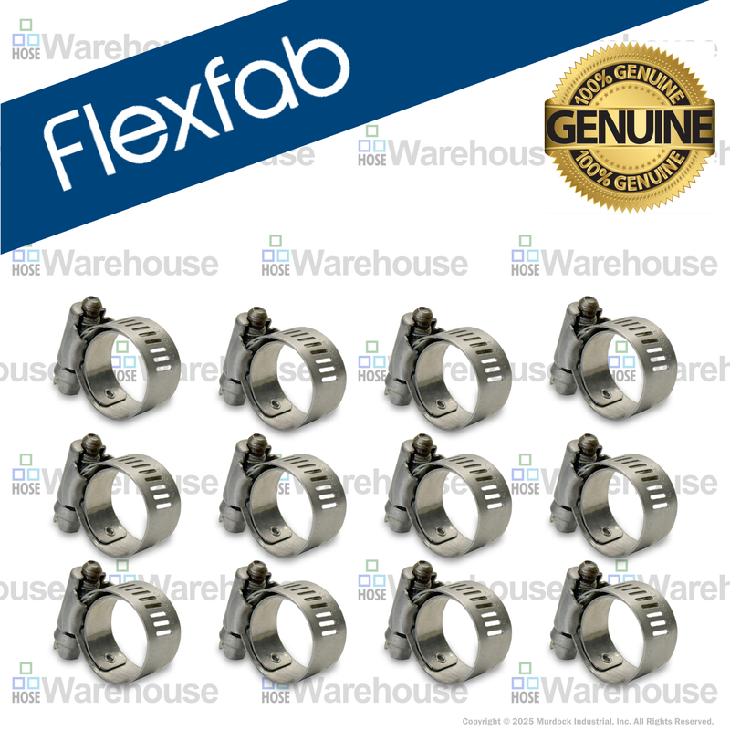 FLX2582-0020 by FlexFab | Series 2582 | Lined Worm Gear Clamps | 1.13" Min Dia | 1.75" Max Dia | 10 Per pack