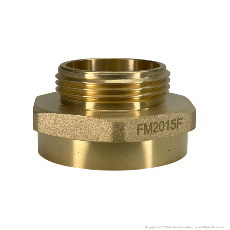 FM2015F Dixon Cast Brass Female to Male Hex Nipple - Increaser / Reducer - 2" Female NPT x 1-1/2" Male NST(NH)