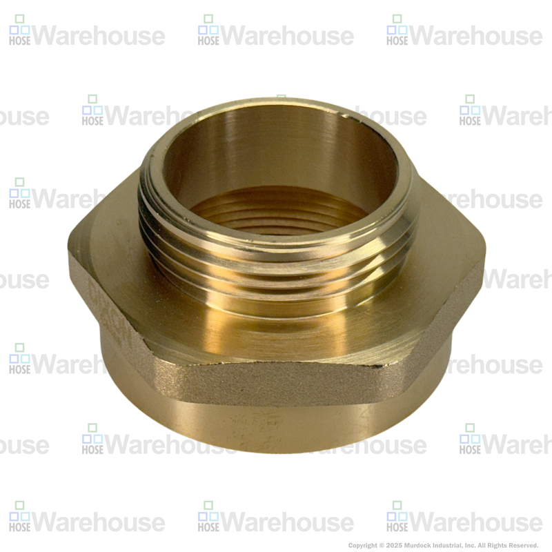 FM2015F Dixon Cast Brass Female to Male Hex Nipple - Increaser / Reducer - 2" Female NPT x 1-1/2" Male NST(NH)