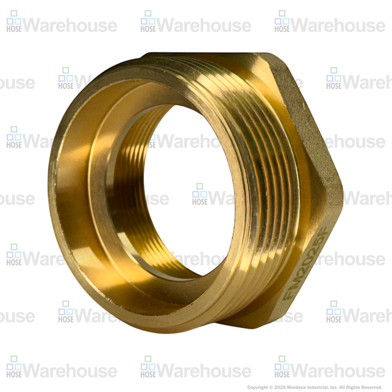 FM2025F Dixon Cast Brass Female to Male Hex Nipple - Increaser / Reducer - 2" Female NPT x 2-1/2" Male NST(NH)